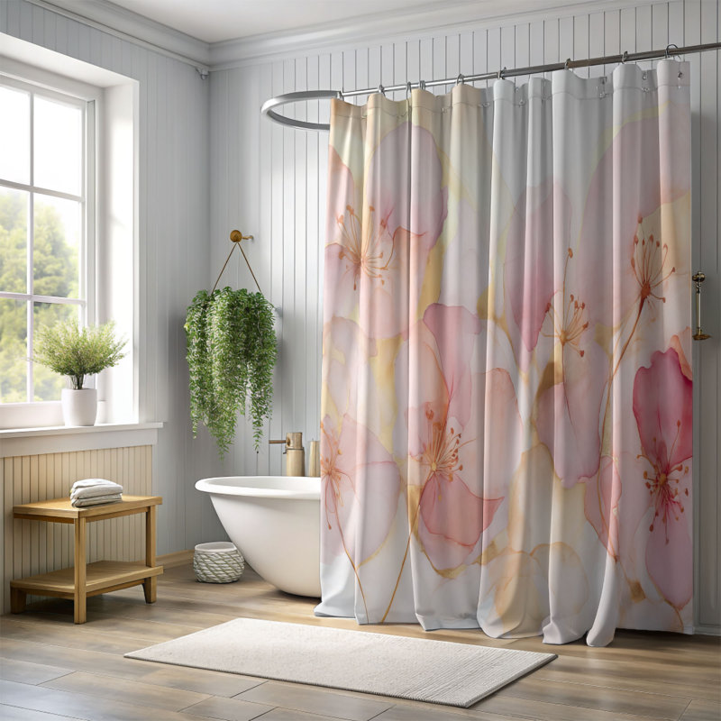 Rideau de douche Letricia, H 74 po x l 71 po
