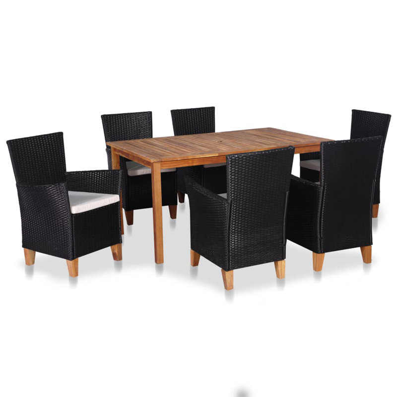 Thirsk Square Dining Set with Cushions, 6, 59.1" L x 35.4" W x 29.1" H