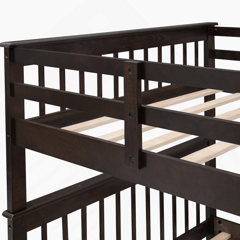 Escalier - Lit superposé avec rangement et garde-corps pour chambre à coucher VIEUX SKU: LPAAP, Tanné