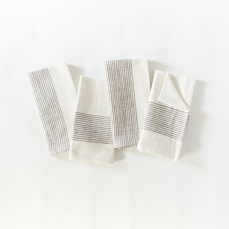 Riviera Cotton Napkins - Set of 4, Gray