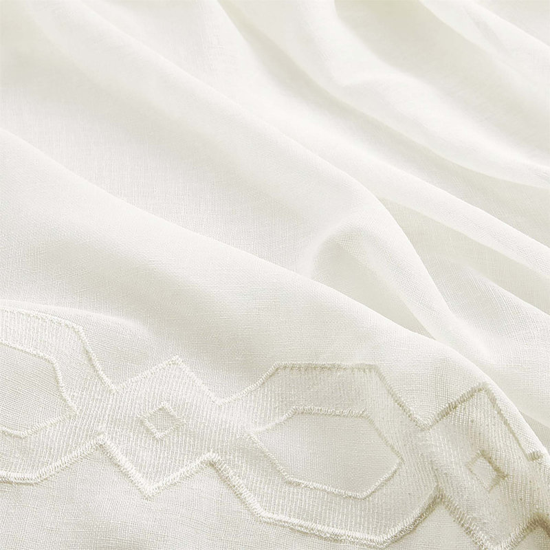 Zeldy Polyester Semi Sheer Curtain Single Panel, 84" H x 52" W, White