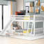 Lit simple au-dessus d'un lit superposé en bois avec glissade détachable et amusante en blanc - Nécessaire pour la chambre à coucher