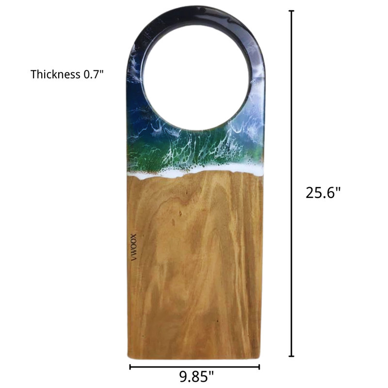 Planche à découper en bois d'acacia avec art ondulé en résine