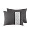 Ensemble d'édredon brodé 8 pièces gris foncé