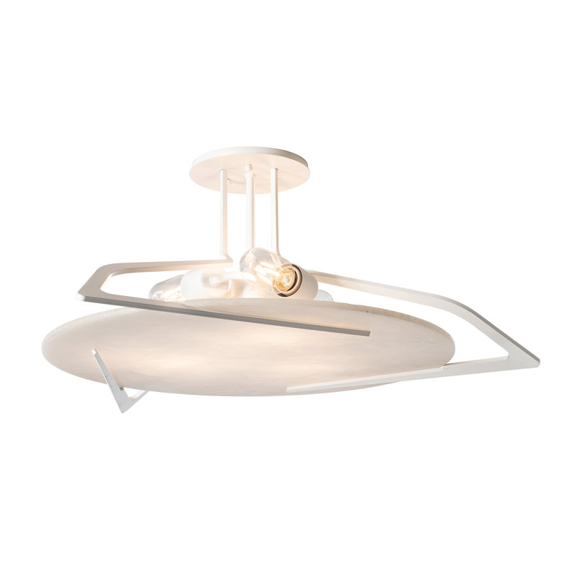 Callisto Semi Flush Mount, White