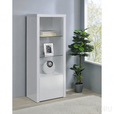 Rangement multimédia à 3 tablettes haute brillance - blanc