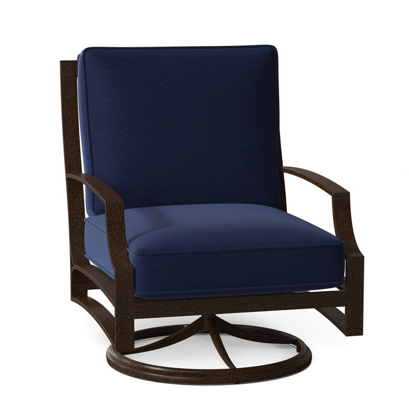 Seal Cove Outdoor Swivel Lounge Chair, Canvas Bird's Eye Sunbrella® Canvas, Chestnut Brown