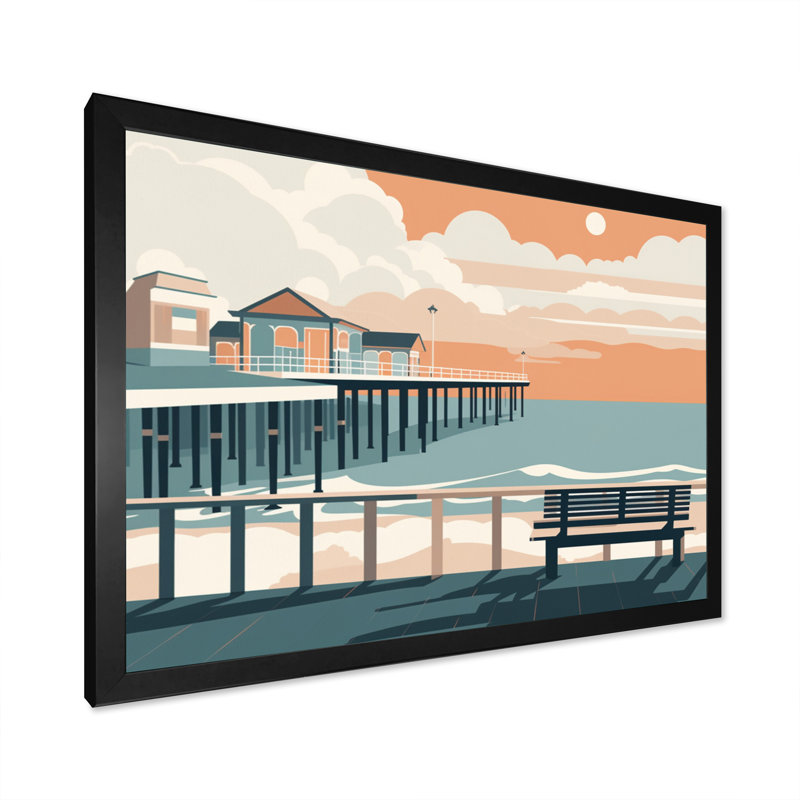 Beachside Rest I - Imprimé, Cadre simple noir, H 30 po x l 40 po x P 1,5 po