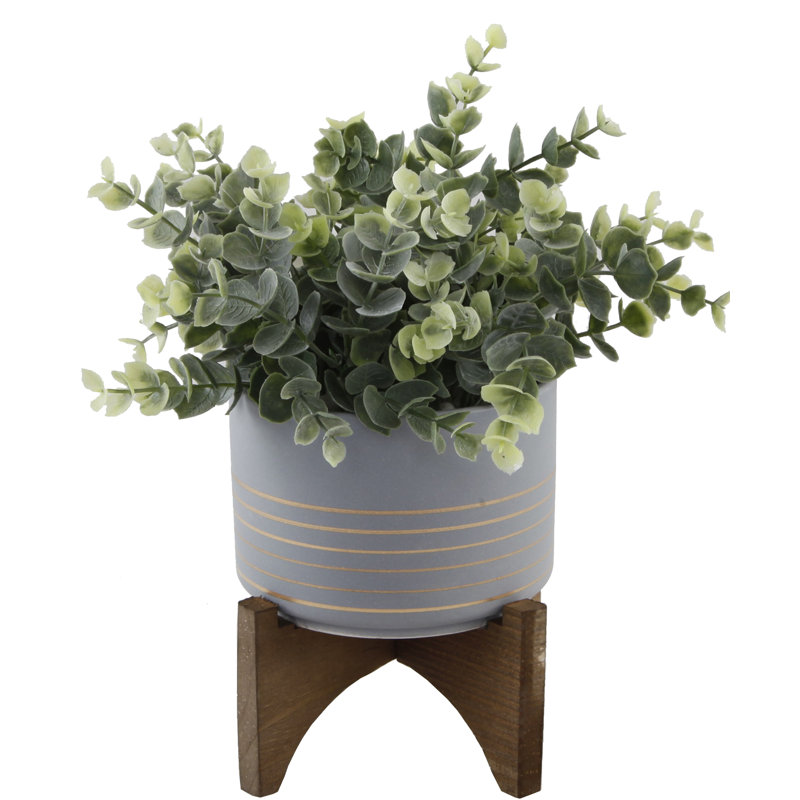 Plante artificielle en pot 6 po, gris