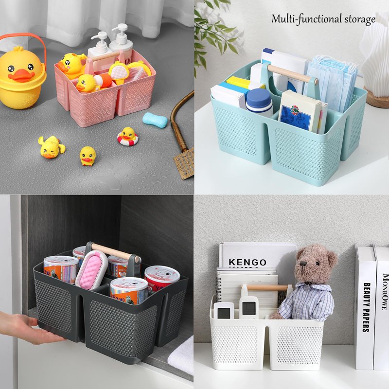 Sac de rangement portatif en plastique avec panier pour panier de douche
