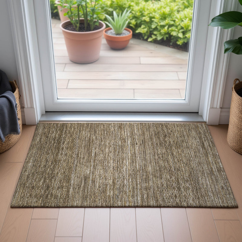 Machine Washable Indoor/Outdoor Colman ACN2150 Striped Rug, Rectangle 1'8" x 2'6"