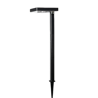 Éclairage de sentier solaire carré contemporain facile à installer avec 3 options de fixation - noir, paquet de 2