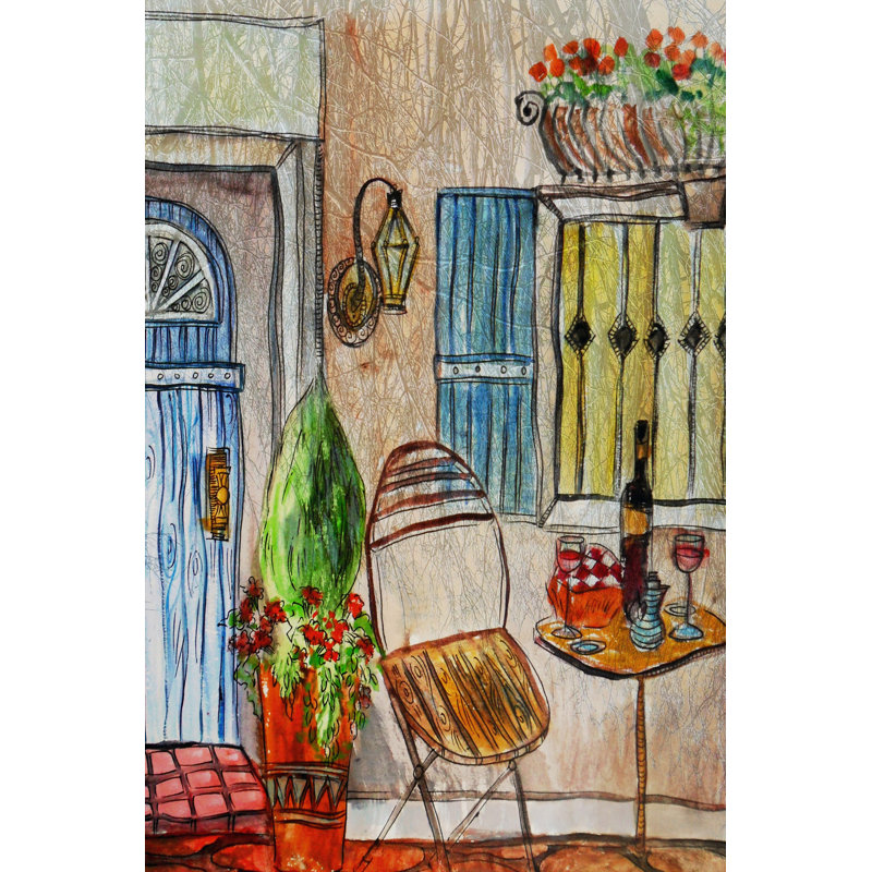 Greek Cafe II by Danielle Harrington - Wrapped Canvas Print, 46cm H x 30cm W
