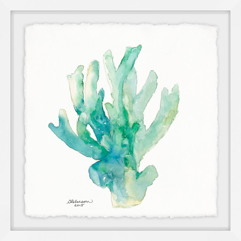 Adinel «Green Coral in Watercolor», reproduction encadrée, H 18 po x l 18 po x P 1,5 po