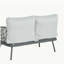 Causeuse et table en acier Mariano, gris-1260514467