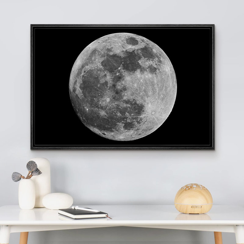 "Pleine lune" sur toile, H 24 po x l 36 po, Cadre noir