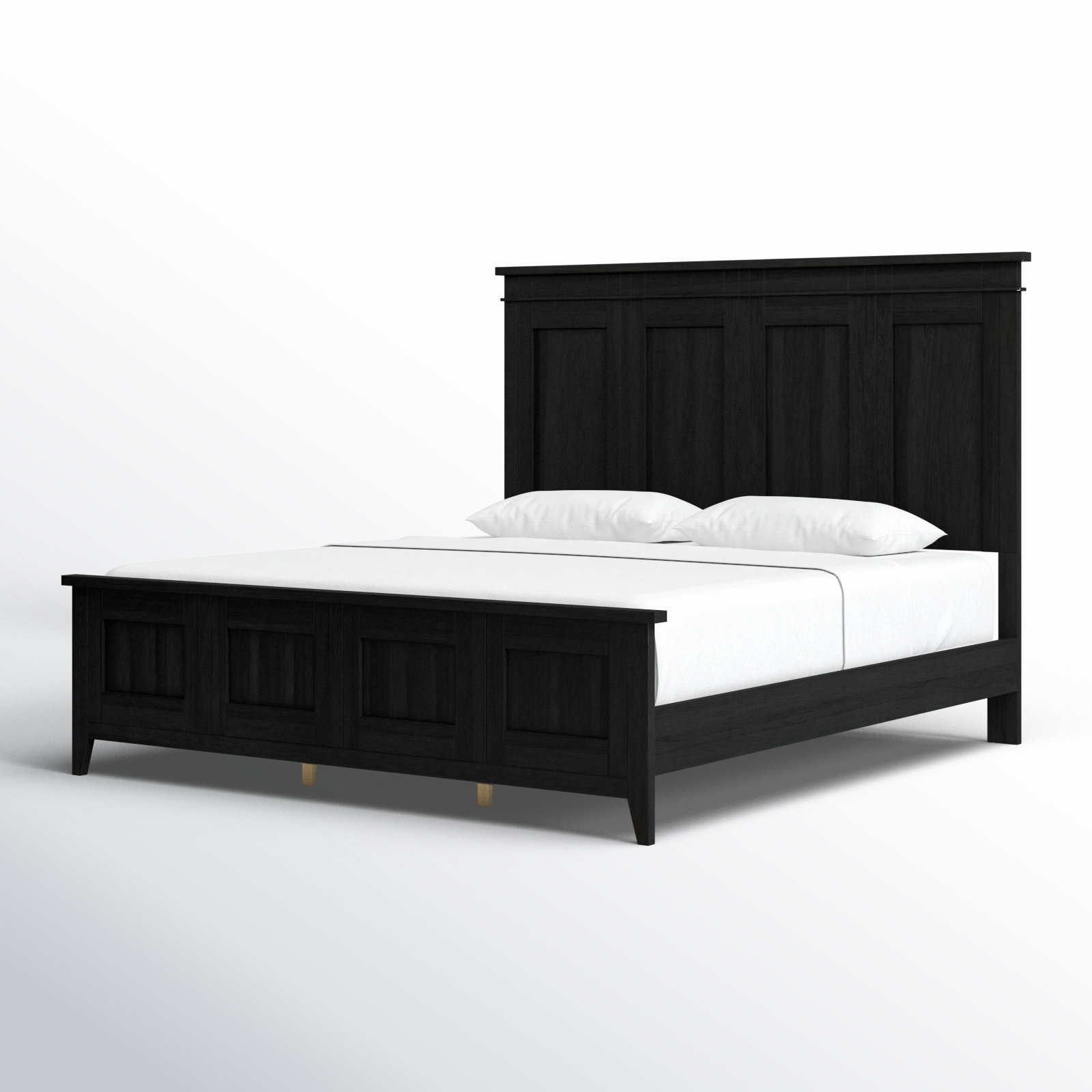 Mya Panel Bed, Black, Queen