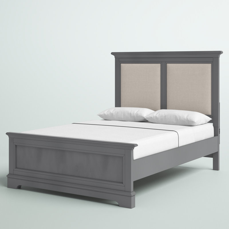 Huey Upholstered Standard Bed, Gray, Queen