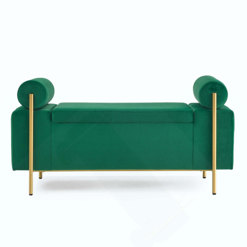 Banc de rangement en tissu Reyanne, Vert