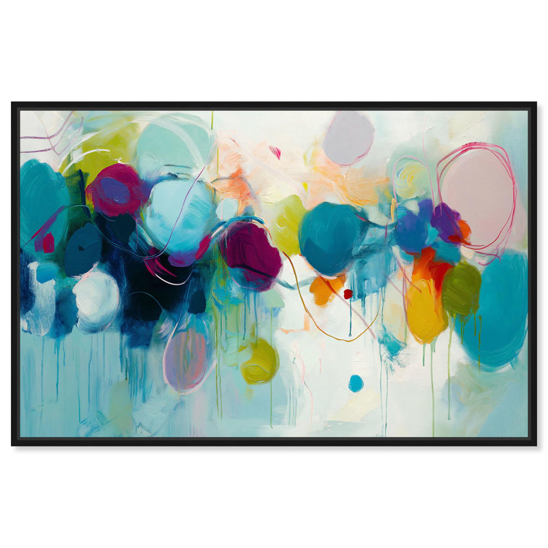 Art, art floral sur toile, H 11 po x l 16 po, Cadre flottant noir