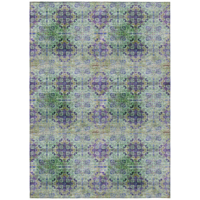 Cresley Washable Floral Indoor / Outdoor Rug, Rectangle 1'8" x 2'6"