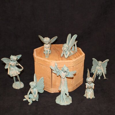 Suffolk Fairy Miniature 7 Piece Garden Statue Set -  HomeStyles, 96157