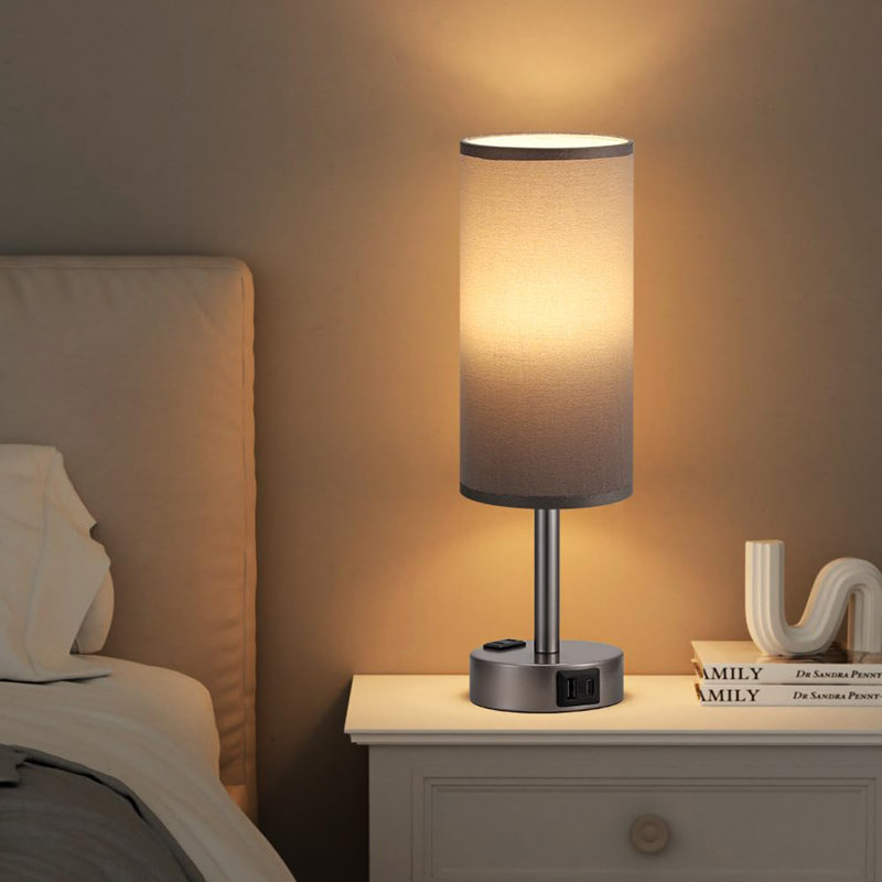 Lampe de chambre pour table de chevet, Gris, Gris