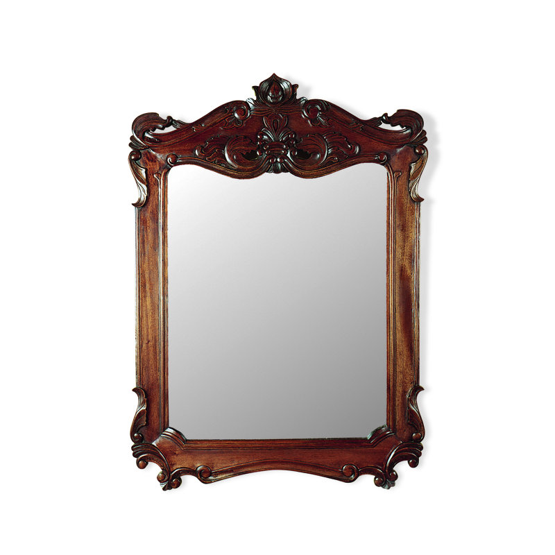 Keen Replicas Solid Wood Framed Wall Accent Mirror in Brown