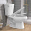 Toilette allongée deux pièces 17 po avec siège simple à fermeture en douceur 1,28 GPF, toilette au sol blanche