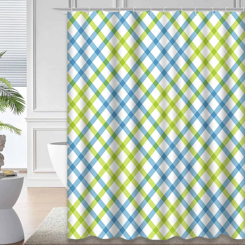 Rideau de douche Tartan, L 72 po x l 78 po