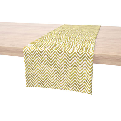 Rectangular Chevron Cotton Twill Table Runner