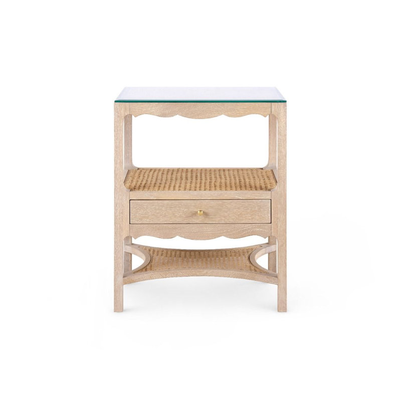 Glass End Table, Brown