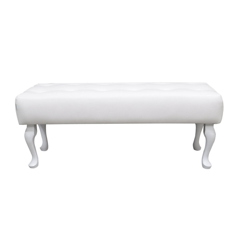 Glamour Upholstered Bench, Eco leather / White