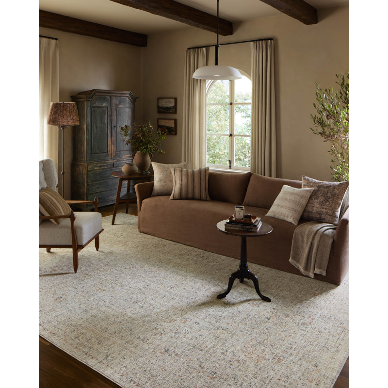 Amber Lewis Bone and Multicolor Rectangular Synthetic Area Rug