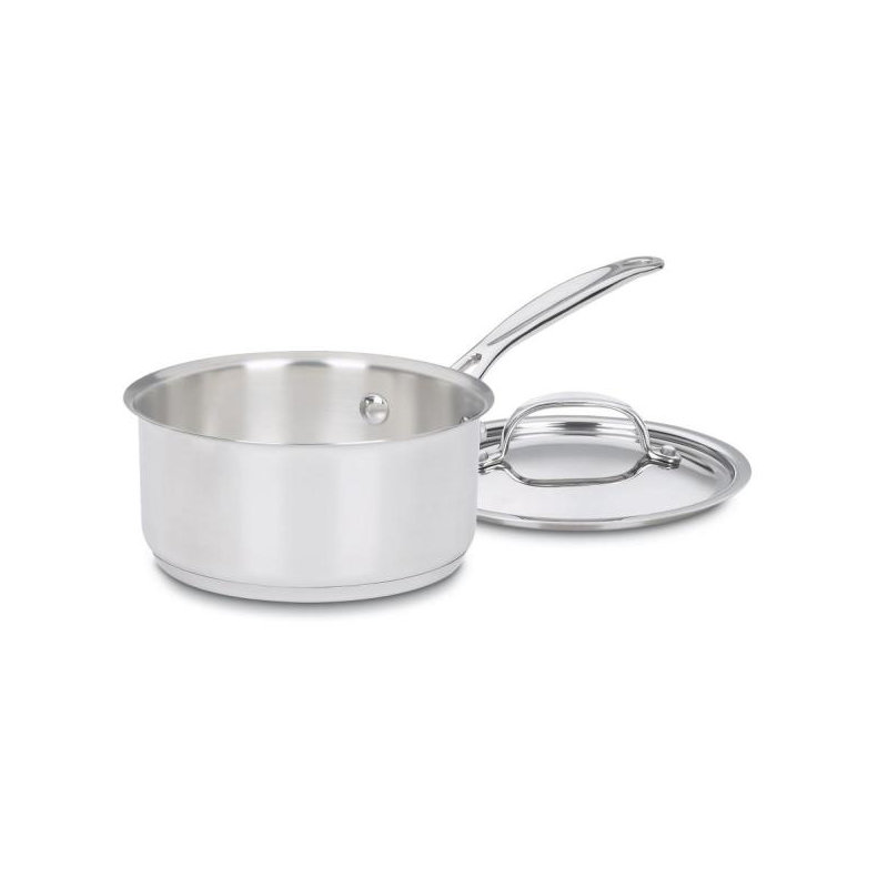 Cuisinart Stainless Steel (18/10) Saucepan with Lid, 1 Qt.