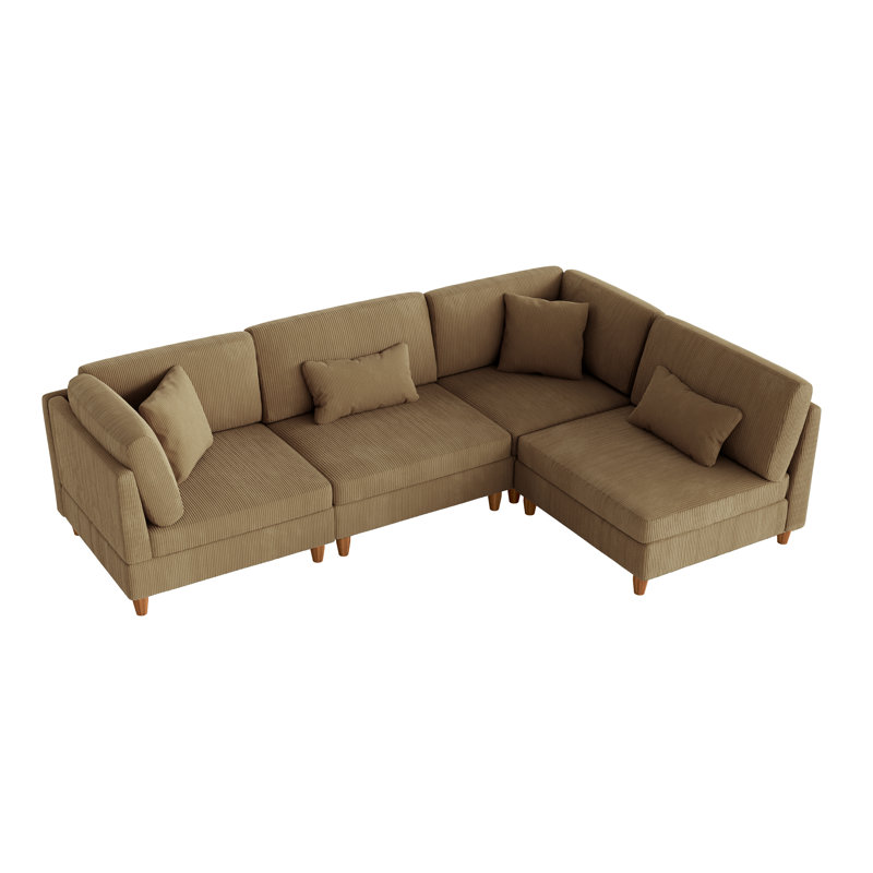 4 Seater Corduroy Corner Sofa 