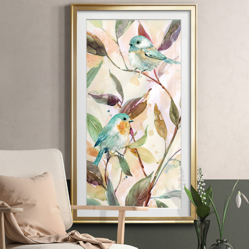 Bird Sanctuary I - peinture encadrée, Doré, H 14,5 po x l 26,5 po x P 1,5 po
