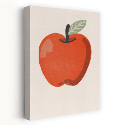 «Fresh Red Apple Bold Classic Modern Fruit Landscape», reproduction d'art murale