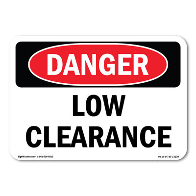 Low Clearance Plastic Sign 10" X 7"