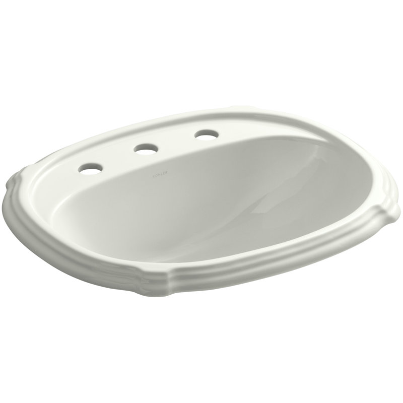 Portrait® 8 Degree Oval Drop-In Bathroom Sink with Overflow, Black Black, 8'' Widespread