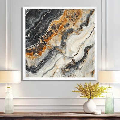 «Santoyo Eernal Marble Balance In Earth Tones I», art mural abstrait en marbre