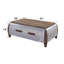 Table basse avec rangement Mateo en chêne antique et aluminium