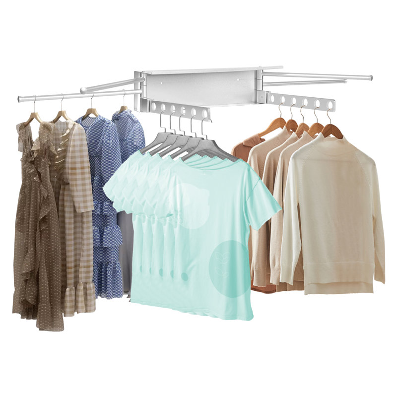 Séchoir à linge mural pliable, Blanc
