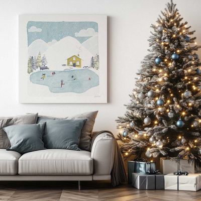 Winter Skating Adventure Print on Canvas in a American Frame