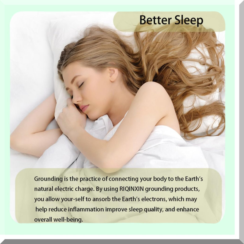 Silver Earth Conductive Grounding Pillowcase - Queen Size Cotton Pillow Case for Better Sleep. Grounding Mat with Grey 20x30in Dimensions.