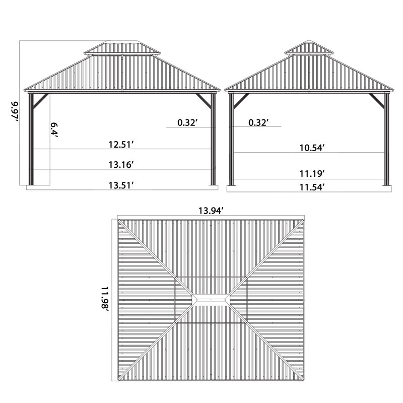 Pavillon de jardin en aluminium