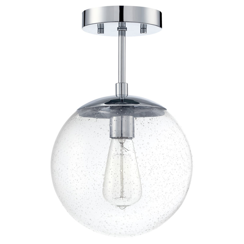 Vazken Glass Semi Flush Mount, White
