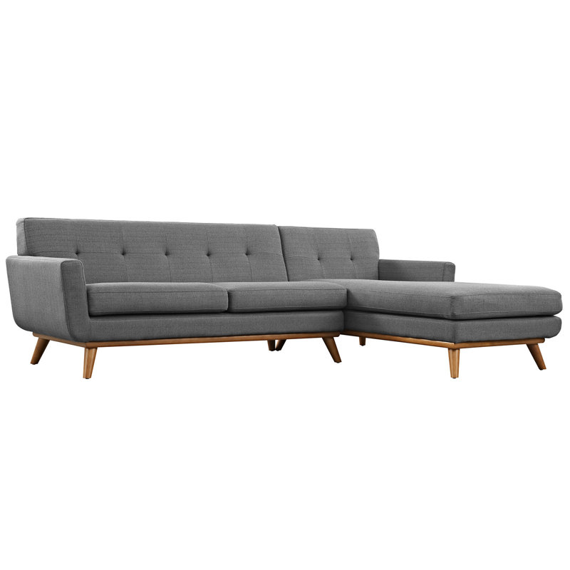 Canapé modulaire Engage Mid Century, Orienté vers la droite, Polyester gris