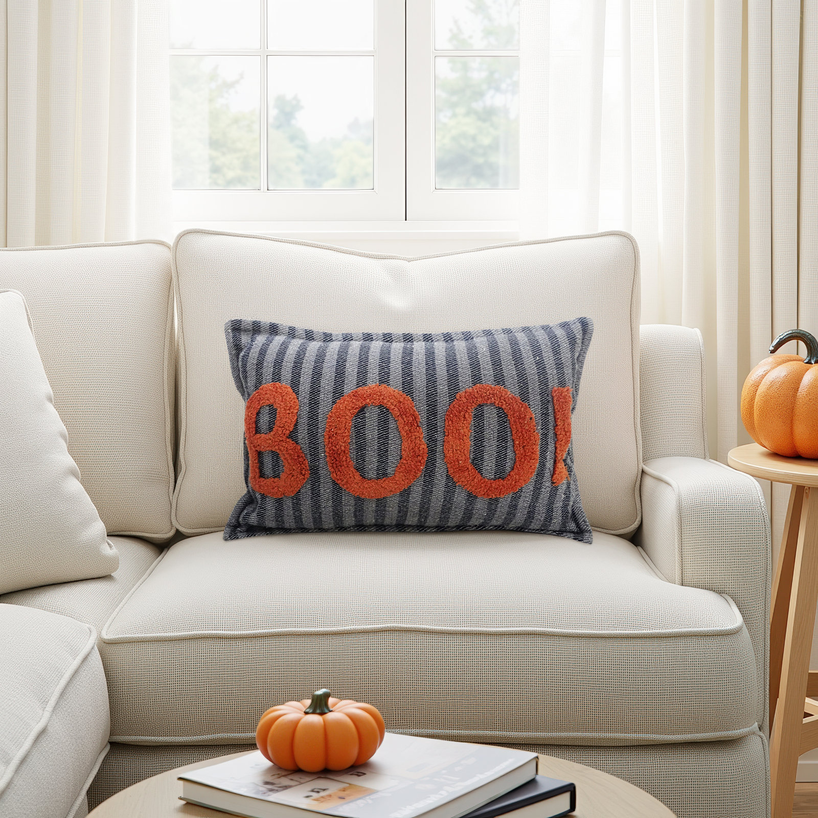 Embroidered Cotton Throw Pillow