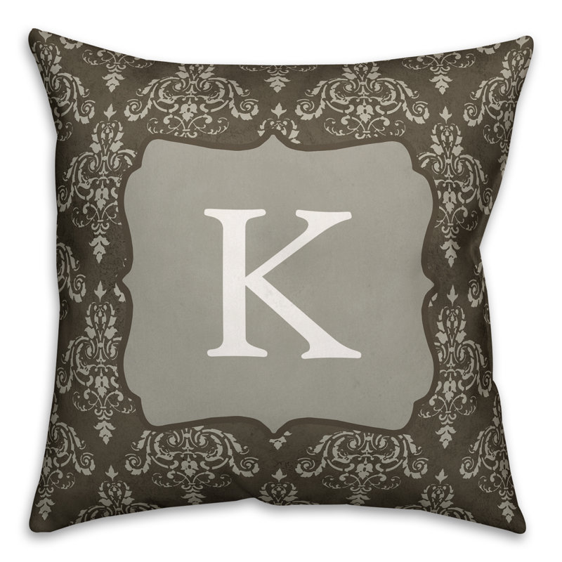 Damask Reversible Throw Pillow, K